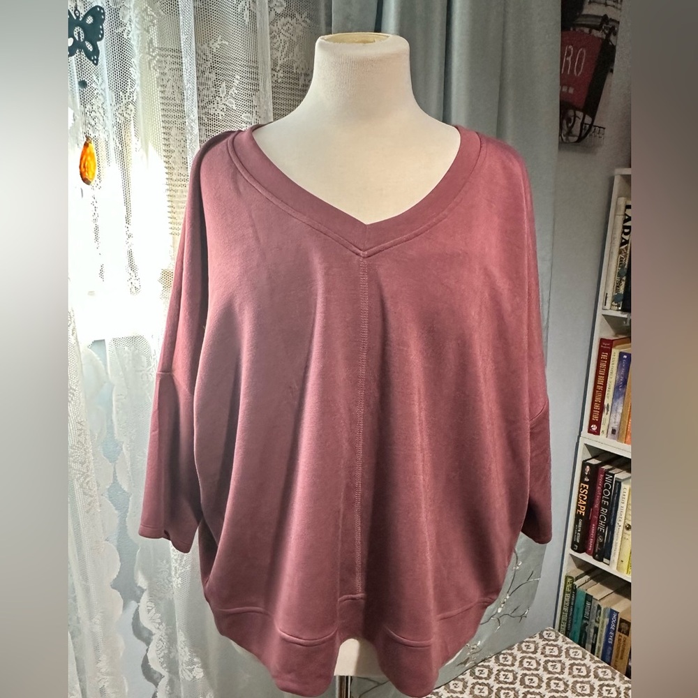 Cable & Gauge Dusty rose top